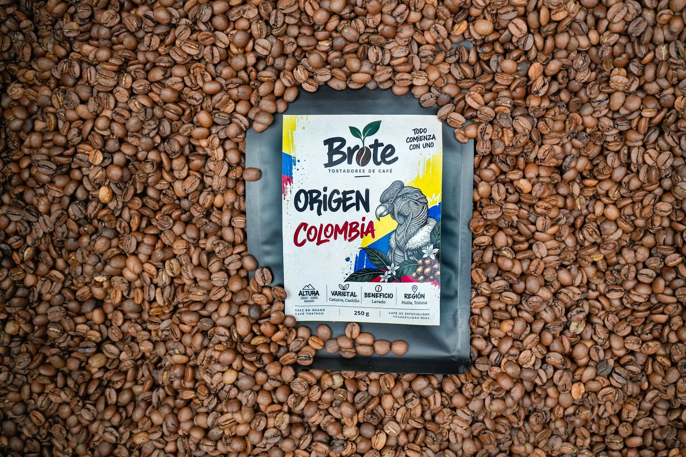 Bolsa de Origen Colombia sobre granos de café